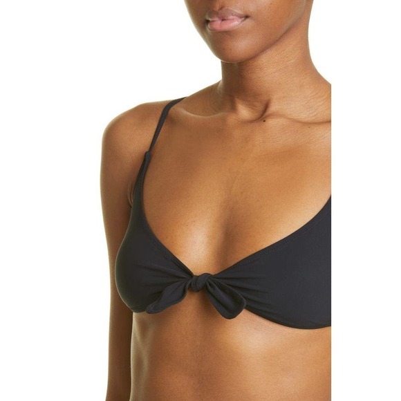 TOTÊME Black Tie Front Recycled Polyamide Blend Triangle Bikini Top Size S NWT - Picture 3 of 13